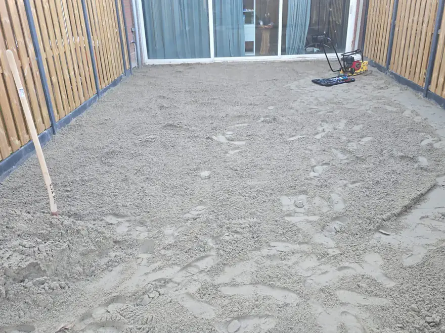 Tuin tijdens het grondwerk